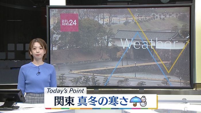 【天気】関東は雨や雪　真冬の寒さに