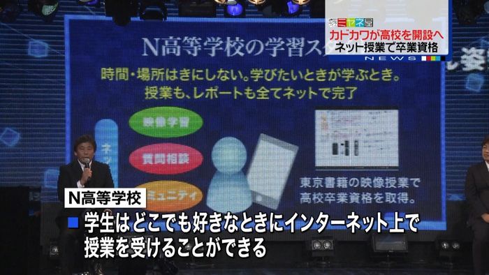 ネットで授業 カドカワが高校を開設へ
