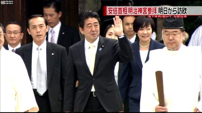 首相、明治神宮を参拝 玉串料を私費で奉納
