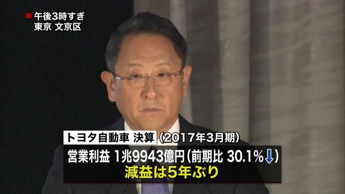 トヨタ自動車5年ぶりの減益 円高響く