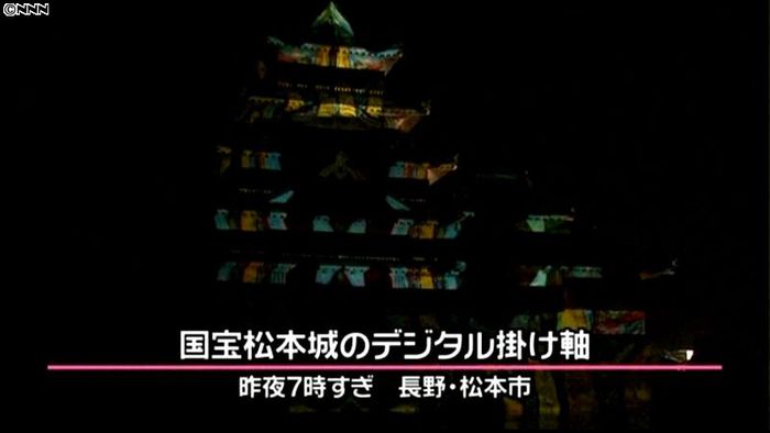 スクリーンは天守閣!国宝でデジタル掛け軸