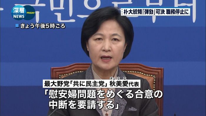 慰安婦問題「合意中断を要請する」韓国野党