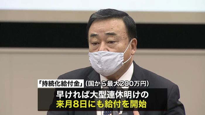中小企業など給付金 早ければ来月8日にも