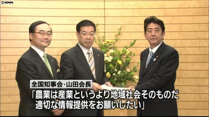 TPP交渉参加 首相に「懸念」~知事会