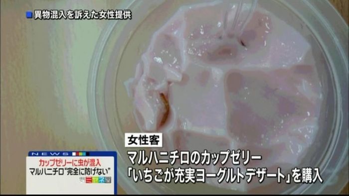「マルハニチロ」のカップゼリーに虫混入