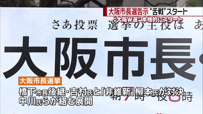 大阪市長選が告示　新人４人が“舌戦”