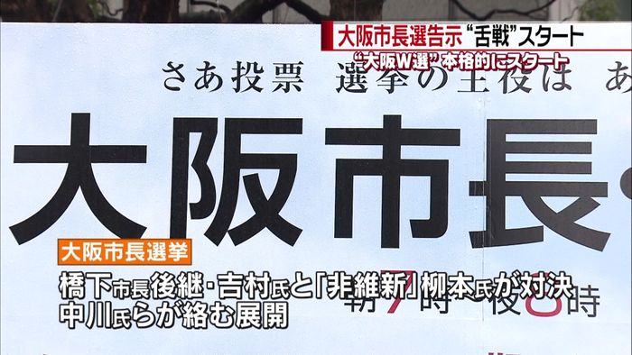 大阪市長選が告示 新人4人が“舌戦”