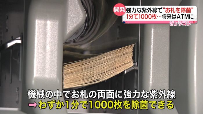 1分で1000枚…“紫外線”で紙幣除菌