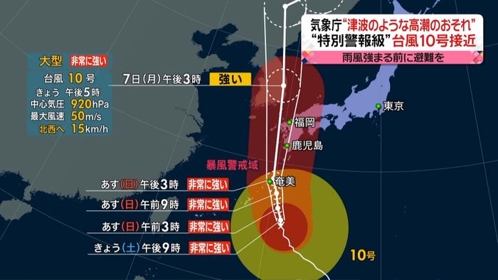 台風１０号“海水ドッと”高潮も最大限警戒