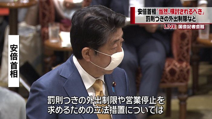 “強制力伴う外出制限”首相の認識ただす