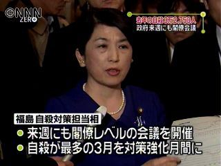 自殺対策強化 閣僚レベル会議開催へ