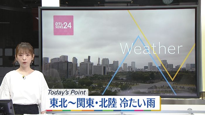 【天気】東北～関東・北陸で冷たい雨