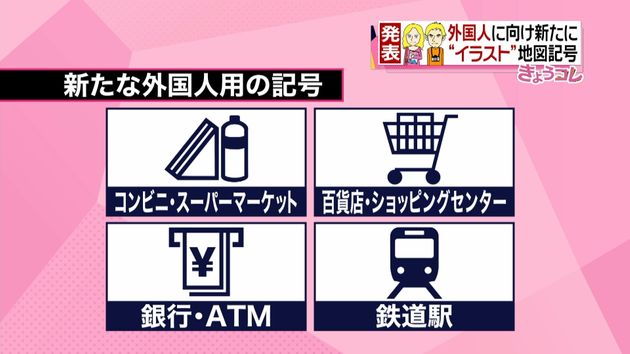 外国人向けに15種類の新しい地図記号 外国人向けに15種類の新しい地図記号