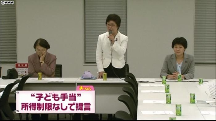 民主党、子ども手当「所得制限なし」提言へ