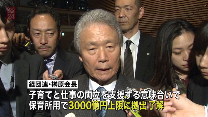 首相要請の３０００億円　経団連が拠出了解