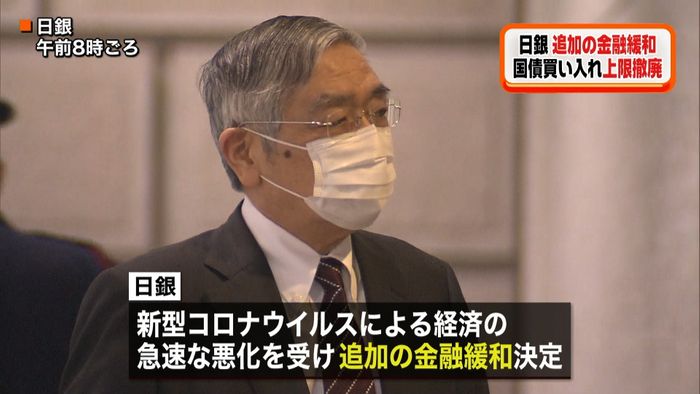 国債買い入れ上限撤廃 日銀、追加緩和決定