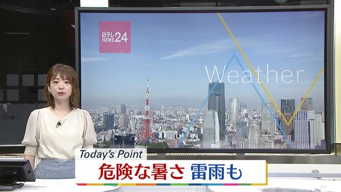 【天気】北日本や北陸は雨　関東～西日本は晴れも大気の状態が不安定　東京は3日連続の猛暑日