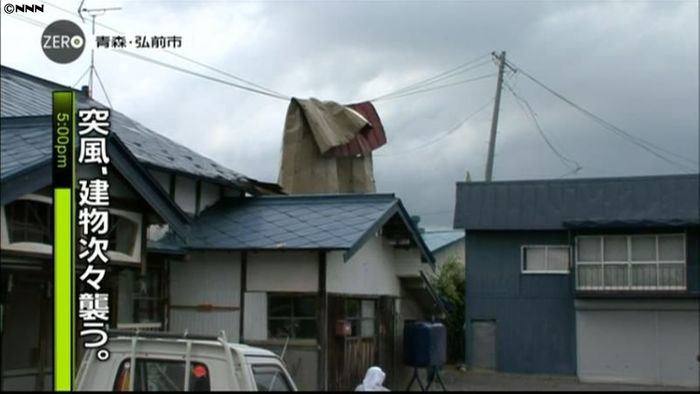 青森・弘前市で突風　１人ケガ、建物被害も