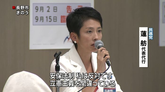 民進党代表選 安保関連法への対応に違い
