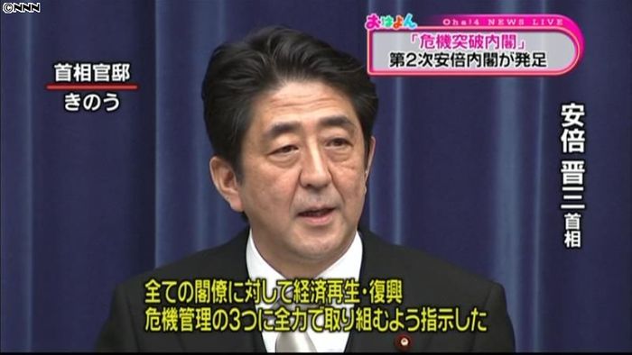 全力で経済再生・復興・危機管理~安倍首相