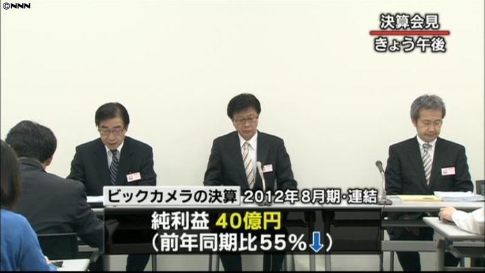 ビックカメラ決算、純利益が55%減少