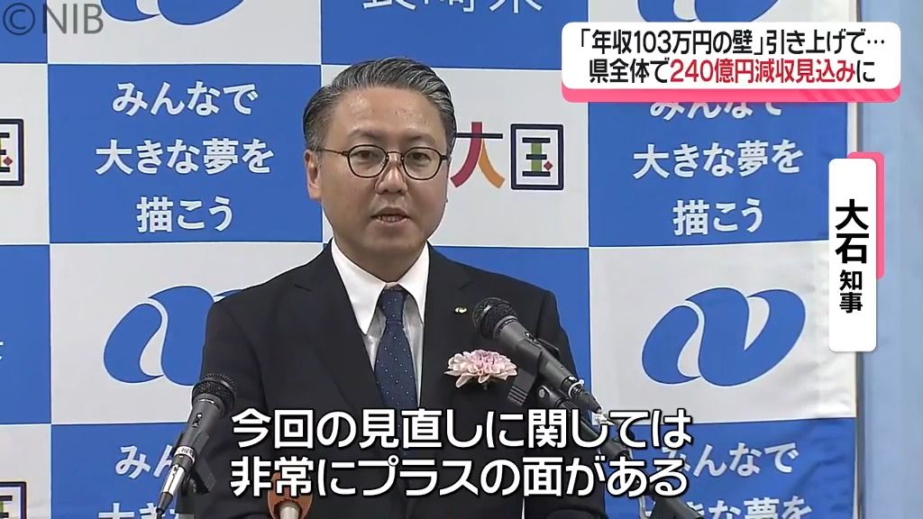 知事「丁寧な議論を」“年収103万円の壁”　引き上げると県全体で240億円の減収見込みに《長崎》