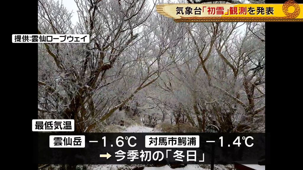 「初雪を観測」長崎地方気象台が発表　観測2地点で今シーズン初の冬日も《長崎》