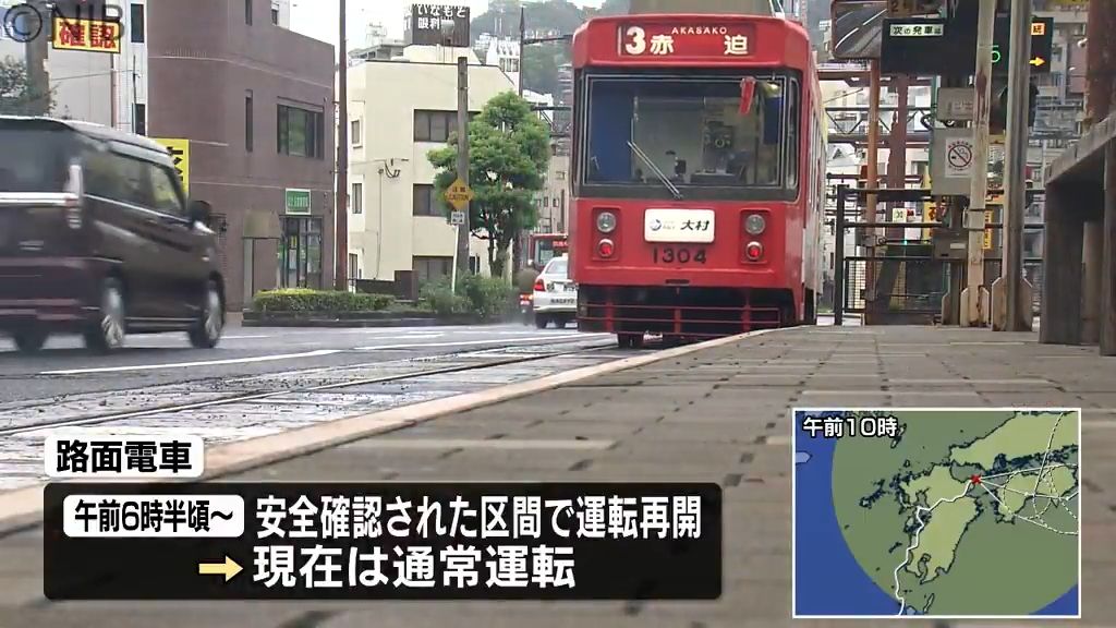 「ようやく路面電車が動いて助かった」台風最接近から一夜　交通機関や商業施設も徐々に再開へ《長崎》