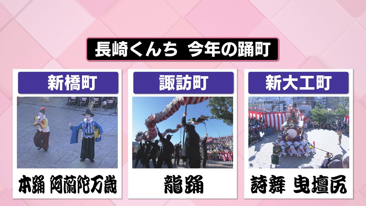 中継①】長崎くんち「龍踊を奉納する諏訪町の庭見世」青龍や白龍に衣装
