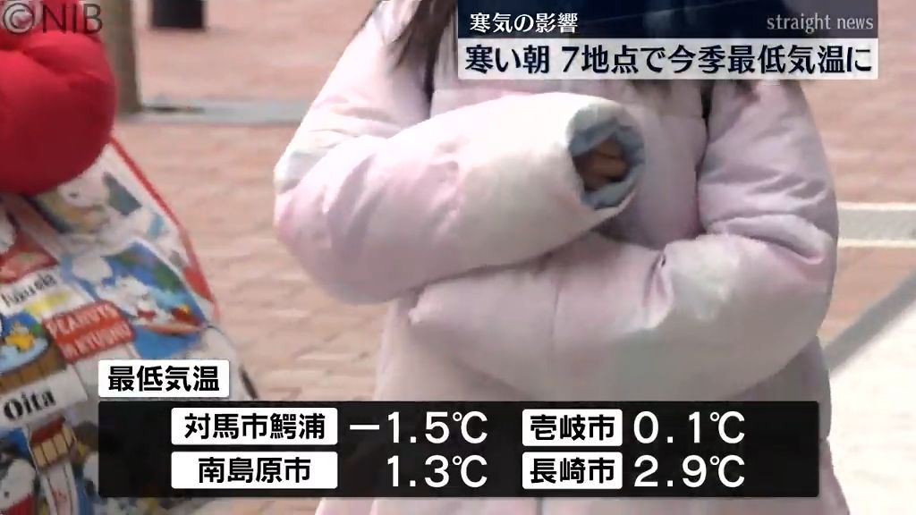 寒い朝　冷え込み厳しく　県内7つの観測地点で今季の最低気温を更新《長崎》