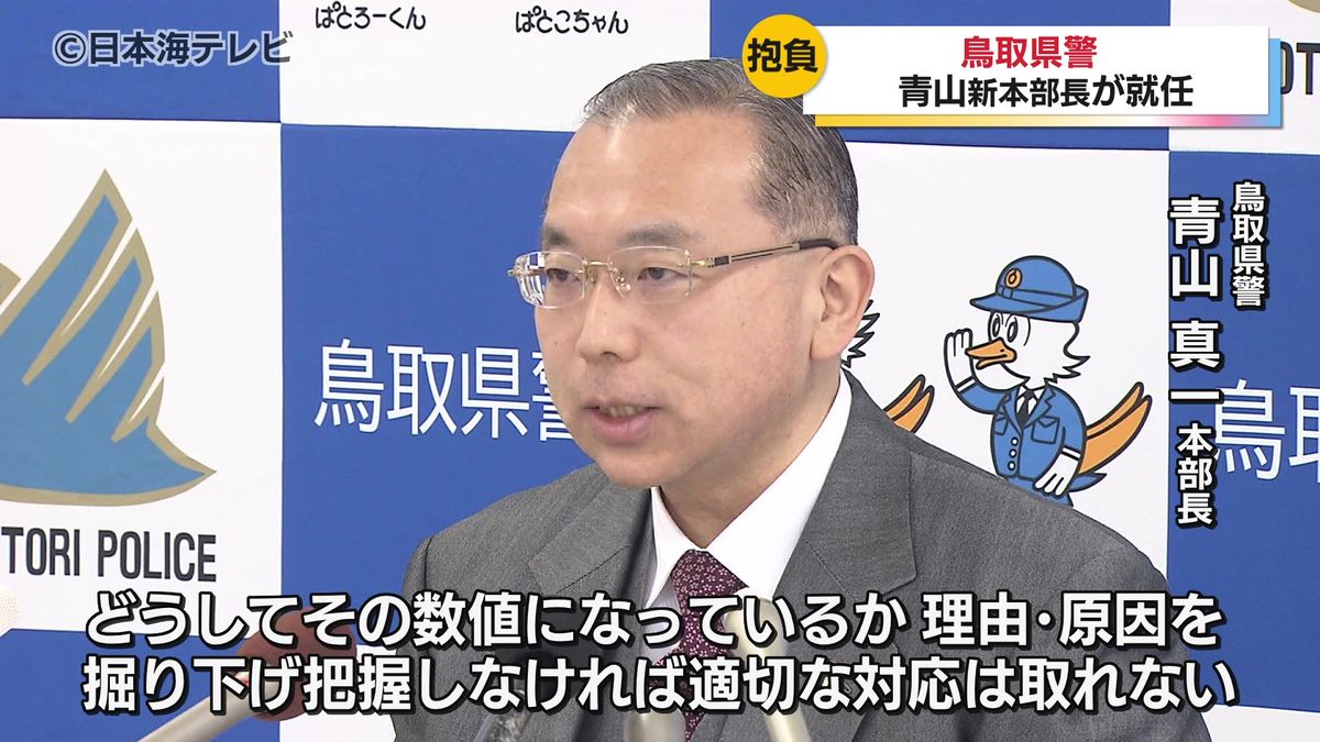”部門や府県の垣根を超えた捜査を”　鳥取県警の新本部長が着任会見　鳥取県で特殊詐欺など増加　決意表明　
