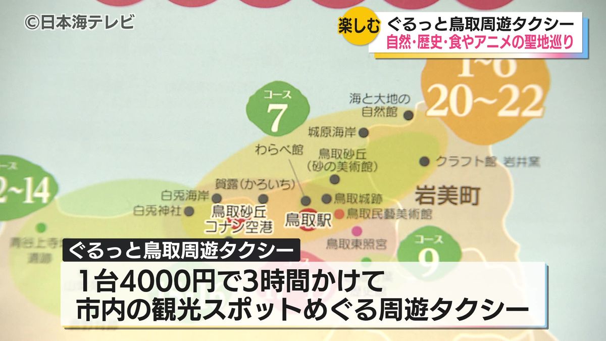 鳥取市内の観光スポットを巡る「ぐるっと鳥取周遊タクシー」の運行を発表　鳥取の自然・歴史・食を堪能　