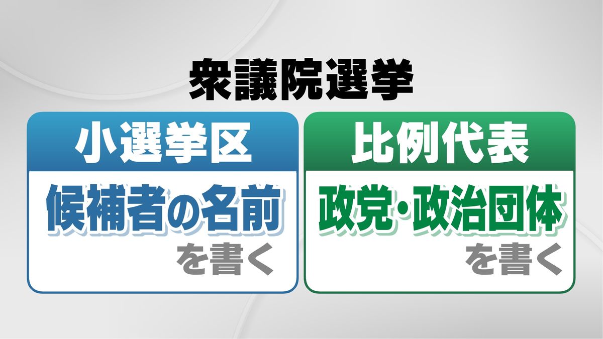 投票方法「小選挙区」と「比例代表」