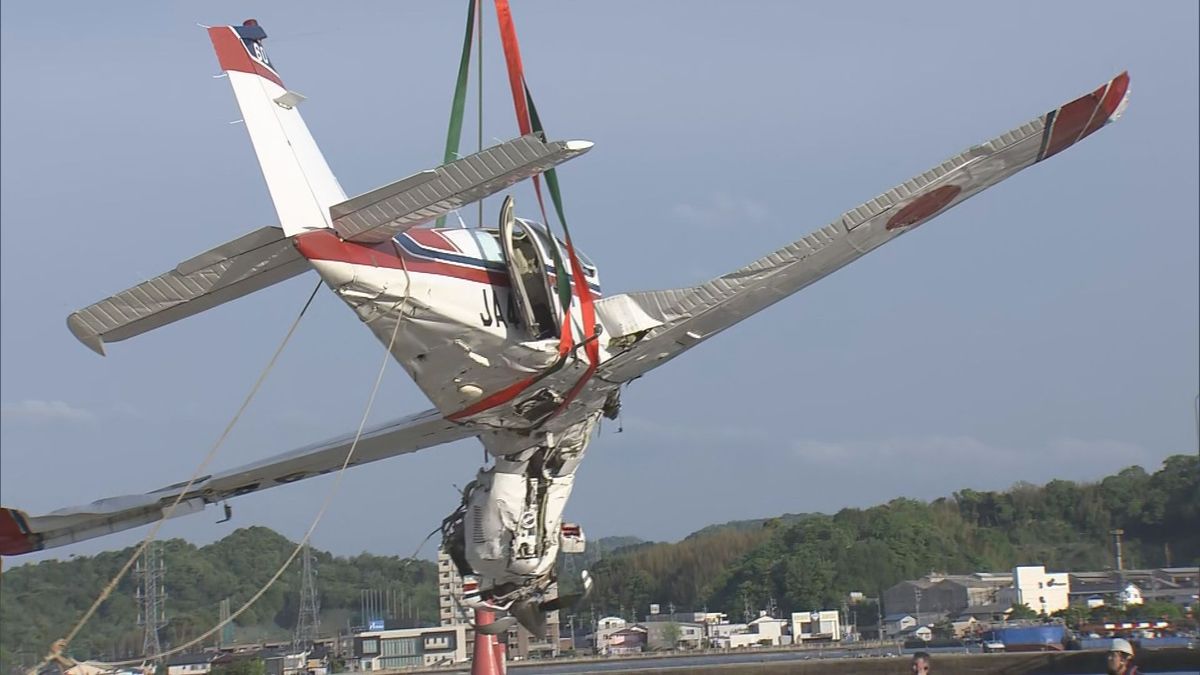 小型航空機不時着事故　機体を引き揚げ　事故の調査続く　島根県安来市