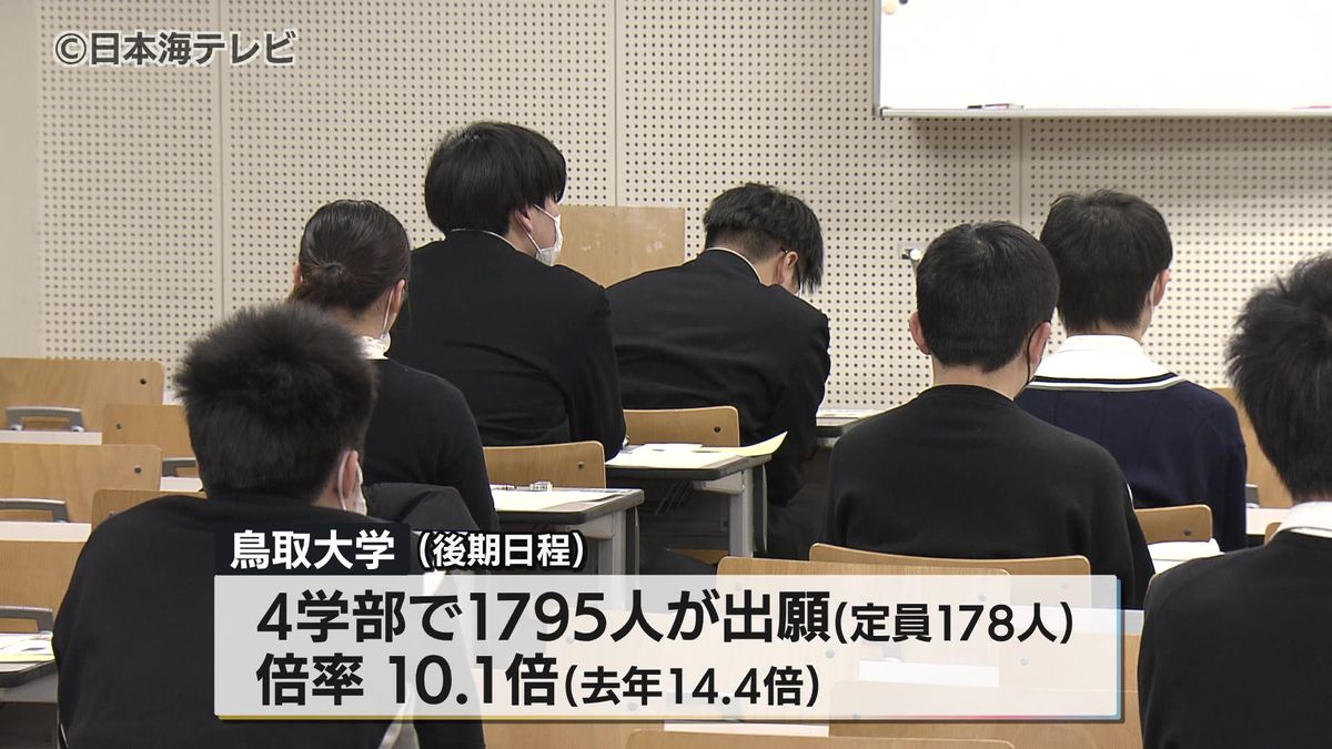 国公立大学の後期日程の試験始まる　今年度の鳥取大学の後期日程試験は倍率10.1倍　鳥取県鳥取市