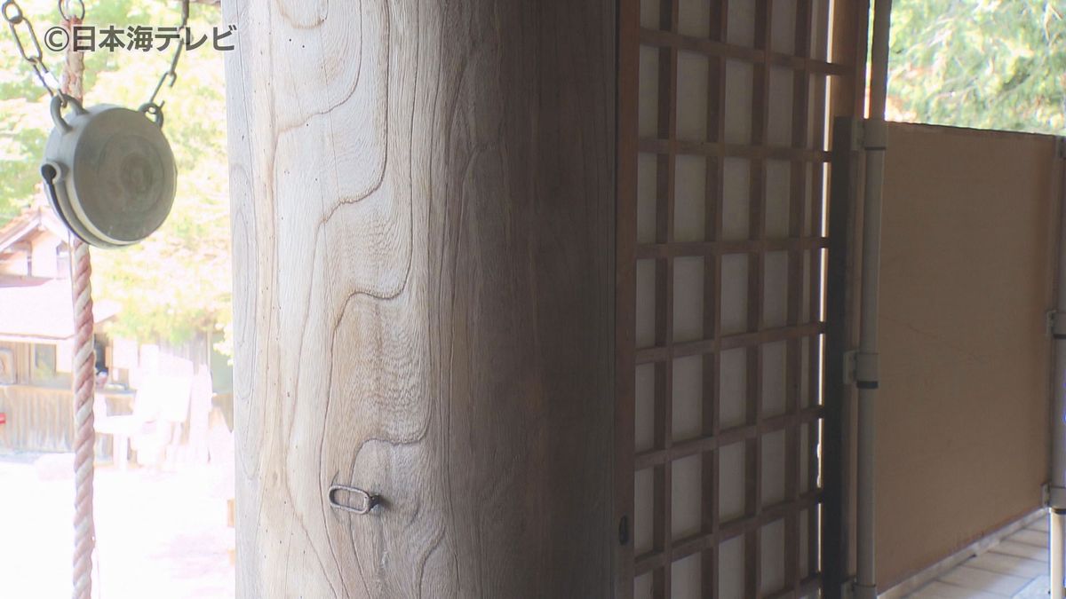 「犯人捜し的なことはもうせんで穏やかな気持ちで」　国の登録有形文化財に指定されている摩尼寺本堂の柱に落書き…　監視カメラの設置も検討　鳥取県鳥取市