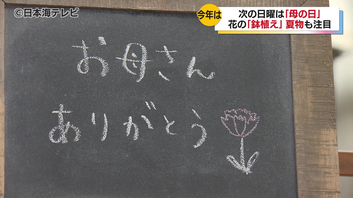 感謝の気持ちを何で伝えようか　5月11日の「母の日」を前にさまざまな趣向を凝らしたプレゼントを紹介　人気のアジサイの珍しい品種や「ささ和紙」を使った暑さ対策グッズ　　島根県松江市