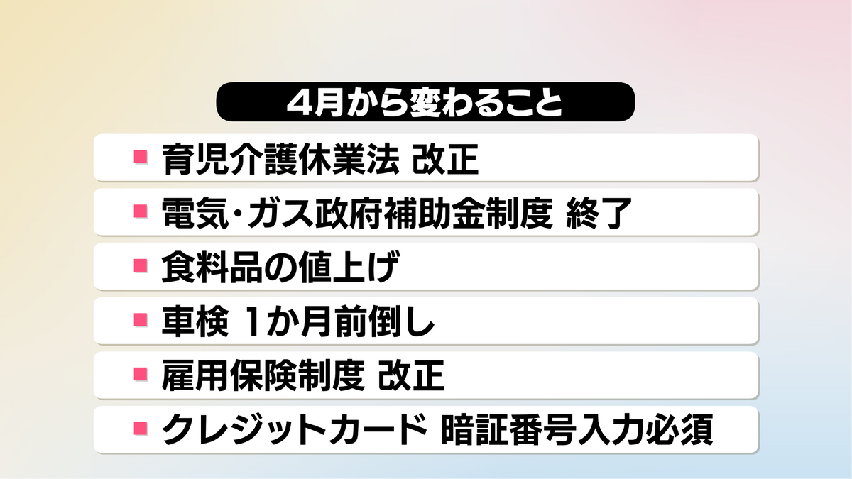 4月から変わること