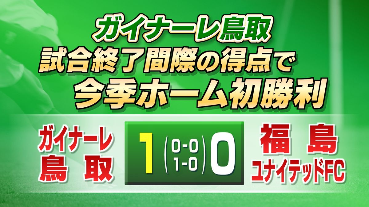 ガイナーレ鳥取今季ホーム初勝利！　松木のJリーグ初ゴールで福島ユナイテッドFCに1対0