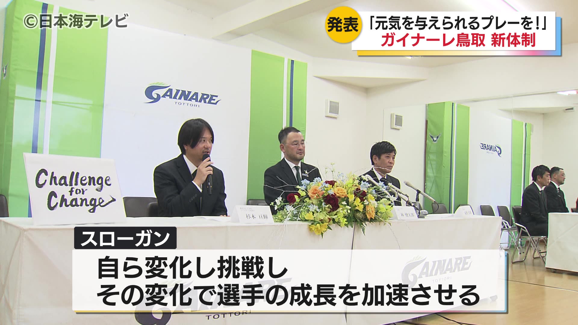 サッカーJ3ガイナーレ鳥取が新体制発表 「Challenge fоr Change」を