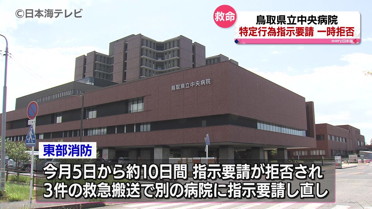 「指示要請に応じない」　鳥取県立中央病院　医師の指示を要請する“特定行為指示要請”を拒否　鳥取県鳥取市