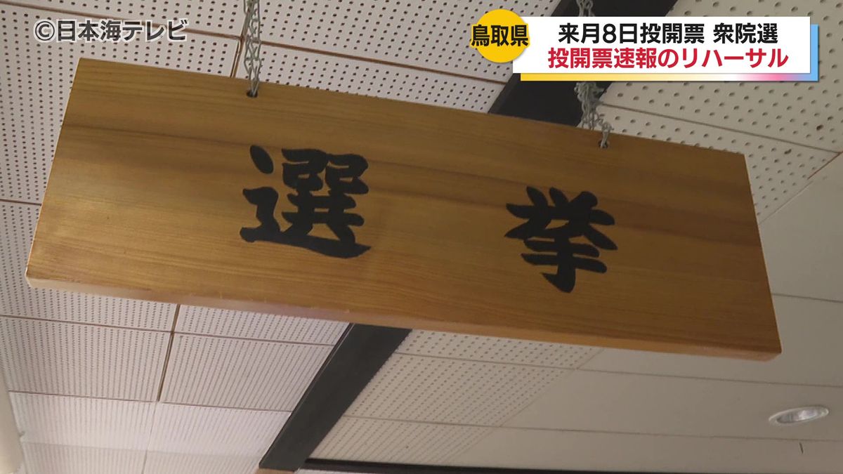 投開票結果を迅速に確実に伝えられるよう頑張っていきたい」 鳥取県庁 