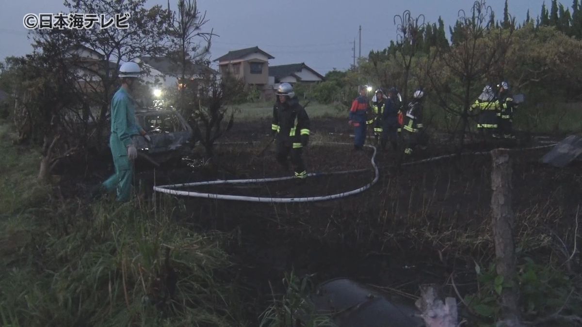 米子市の住宅街の空き地で火災が発生　36歳の男性が病院に搬送　鳥取県
