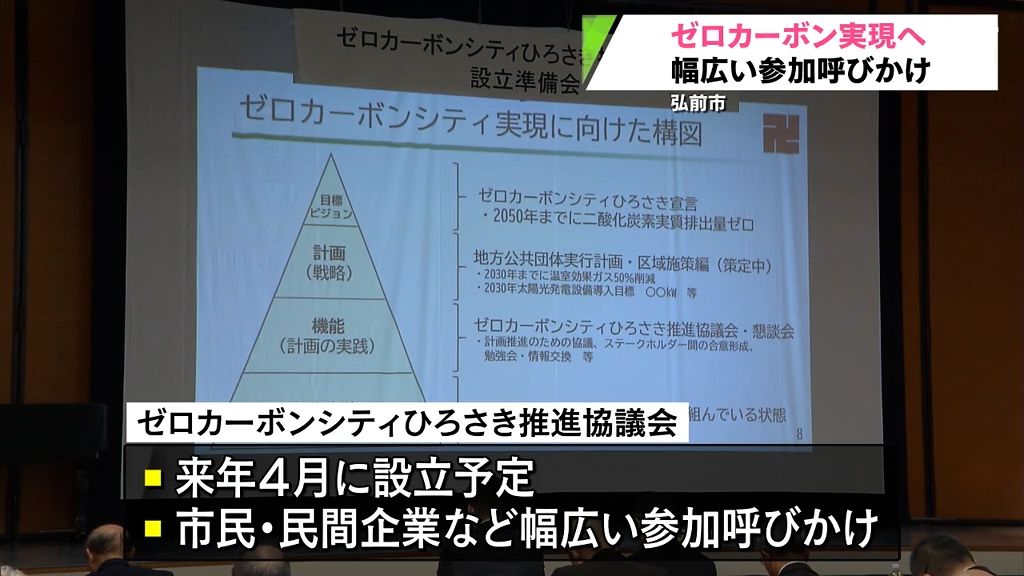 「ゼロカーボンシティひろさき」実現へ　来年4月に設立する推進協議会への参加を呼びかけ　青森県弘前市