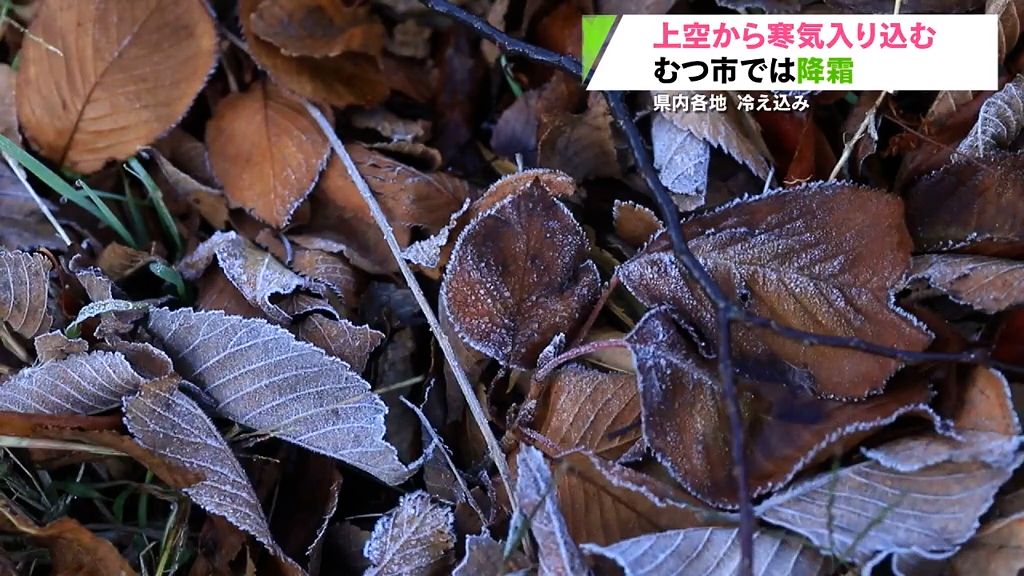 「寒かったな…」公園には“霜”　今シーズン一番の冷え込みで霜注意報　青森県むつ市