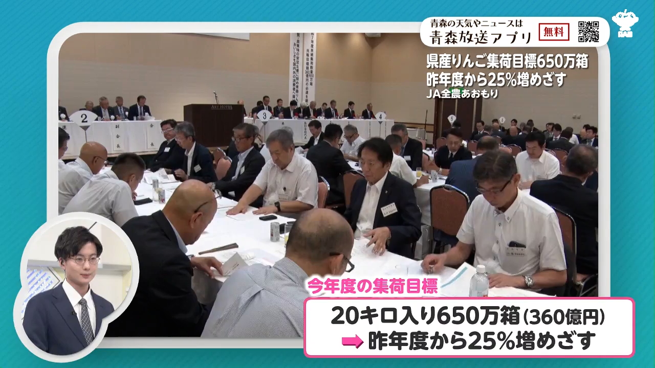 JA全農あおもり 県産りんご 今年度の集荷目標650万箱 昨年度の