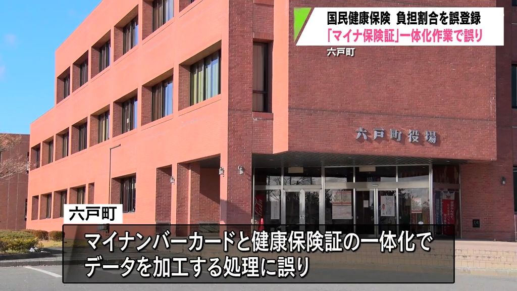 マイナ保険証一本化作業でミス　国民健康保険の負担割合を誤登録　青森県六戸町