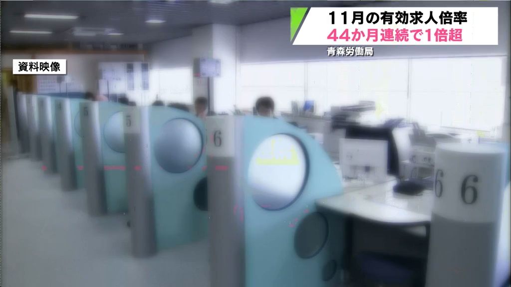 青森県内の有効求人倍率　44か月連続で1倍以上