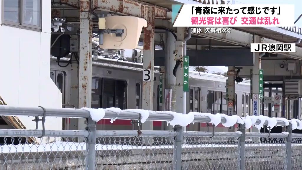 「青森に来たって感じ」観光客喜びも大雪で運休や欠航相次ぐ　“恵みの雪”となったのは…