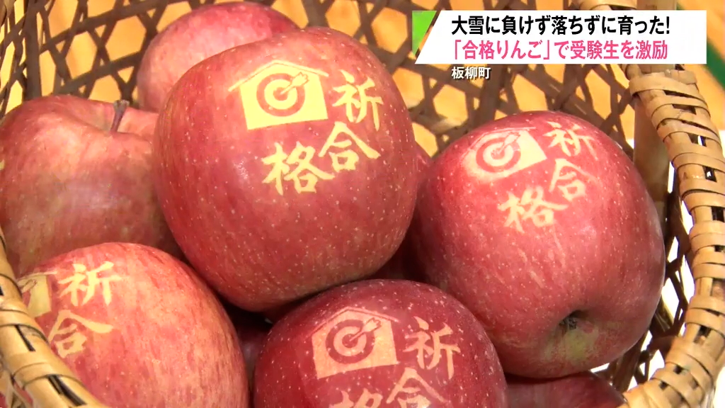 受験生に“落ちない”願い込めて 板柳町の合格りんご贈呈（2026年1月19日